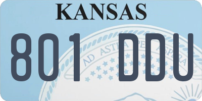 KS license plate 801DDU