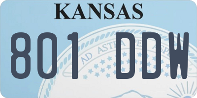 KS license plate 801DDW