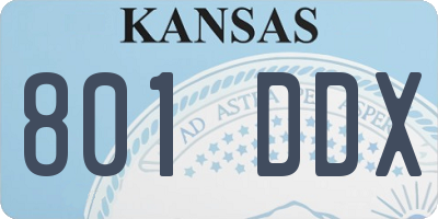 KS license plate 801DDX