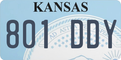 KS license plate 801DDY