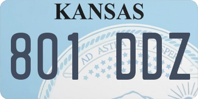 KS license plate 801DDZ