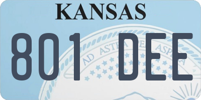 KS license plate 801DEE