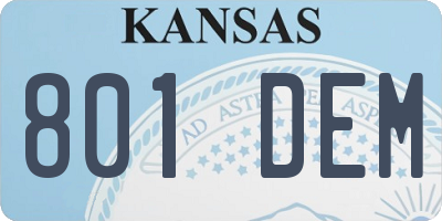 KS license plate 801DEM