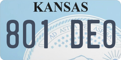 KS license plate 801DEO