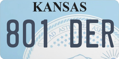 KS license plate 801DER