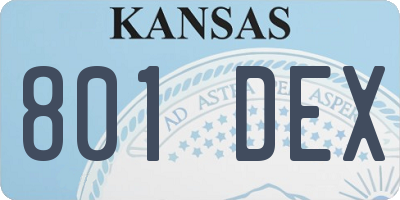 KS license plate 801DEX