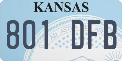 KS license plate 801DFB