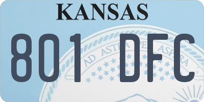 KS license plate 801DFC