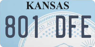 KS license plate 801DFE