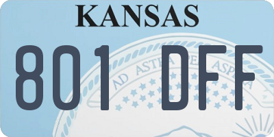 KS license plate 801DFF