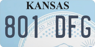 KS license plate 801DFG