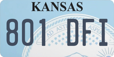 KS license plate 801DFI