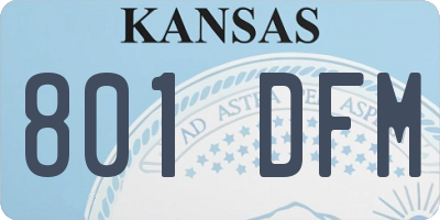 KS license plate 801DFM