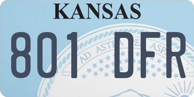 KS license plate 801DFR