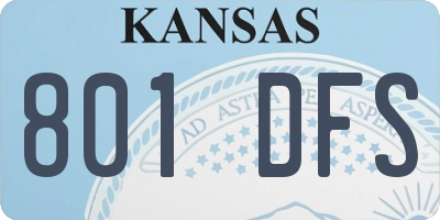 KS license plate 801DFS