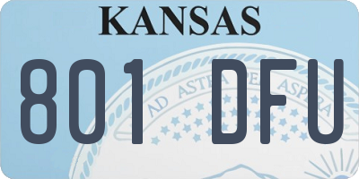 KS license plate 801DFU