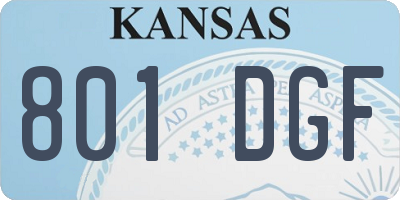 KS license plate 801DGF
