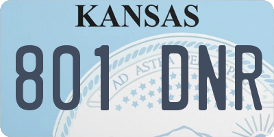 KS license plate 801DNR