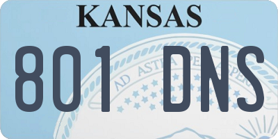 KS license plate 801DNS