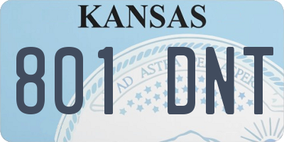 KS license plate 801DNT