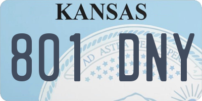 KS license plate 801DNY