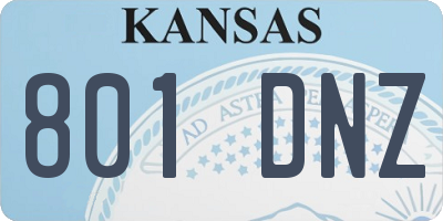 KS license plate 801DNZ