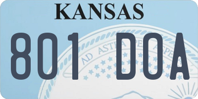 KS license plate 801DOA