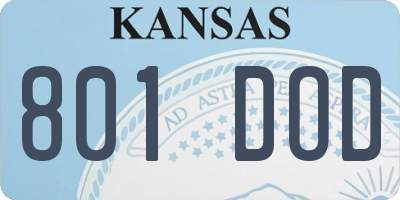 KS license plate 801DOD