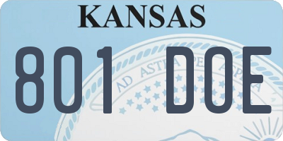 KS license plate 801DOE