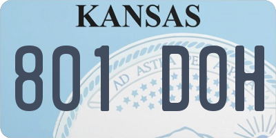 KS license plate 801DOH
