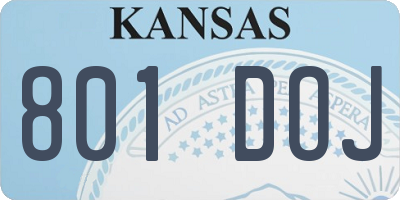 KS license plate 801DOJ