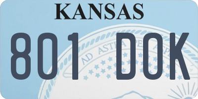 KS license plate 801DOK