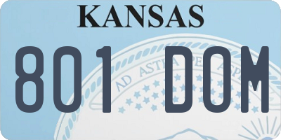 KS license plate 801DOM