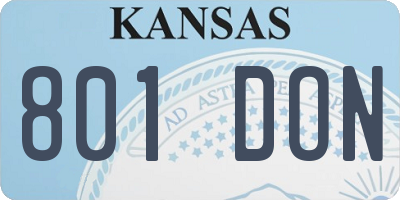 KS license plate 801DON