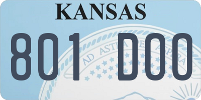 KS license plate 801DOO