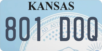 KS license plate 801DOQ