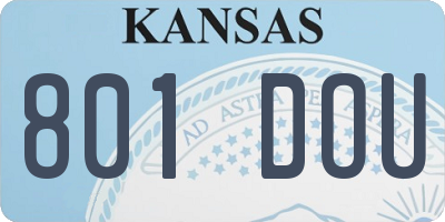 KS license plate 801DOU