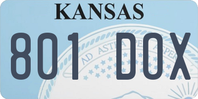 KS license plate 801DOX