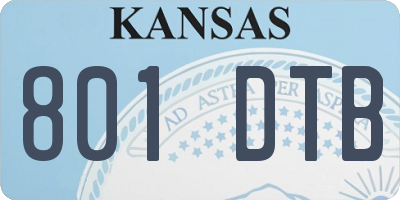 KS license plate 801DTB