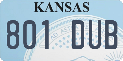 KS license plate 801DUB