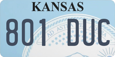 KS license plate 801DUC