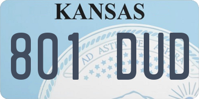 KS license plate 801DUD