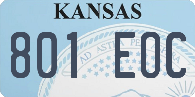 KS license plate 801EOC