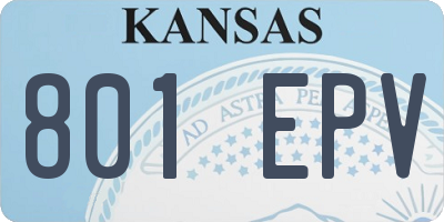 KS license plate 801EPV