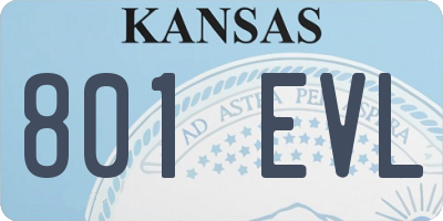 KS license plate 801EVL