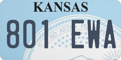 KS license plate 801EWA