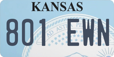 KS license plate 801EWN