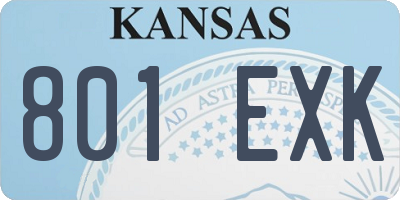 KS license plate 801EXK