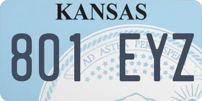 KS license plate 801EYZ