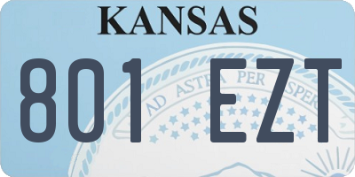 KS license plate 801EZT